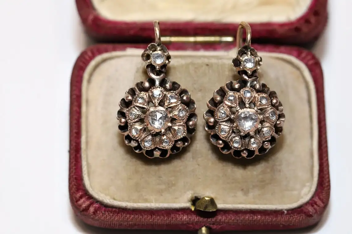 Antique Original 8k Gold Ottoman Natural Rose Cut Diamond Decorated Amazing Earring
Antique Original 8k Gold Ottoman Natural Rose Cut Diamond Decorated Amazing Earring