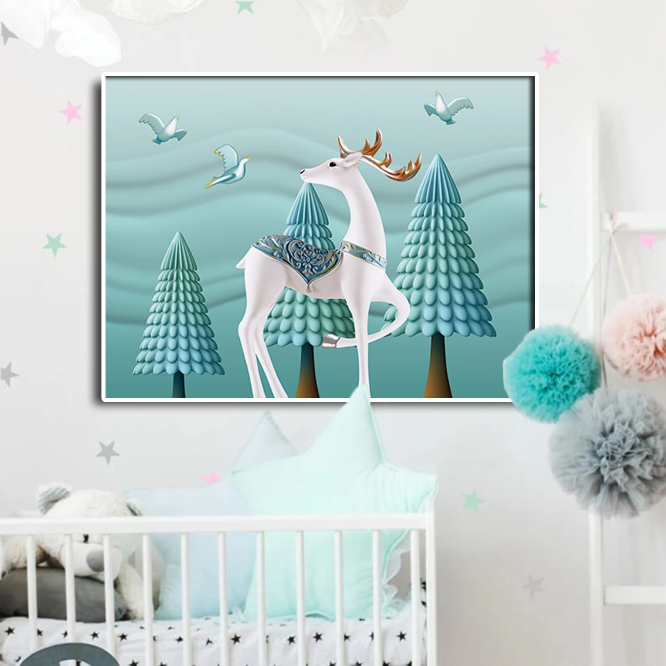 Cartoon Animals Deer Tree Bird Nordic Posters and Prints Wall Art Canvas Painting Nursery Wall Pictures Baby Kids Boy Room Decor
Cartoon Animals Deer Tree Bird Nordic Posters and Prints Wall Art Canvas Painting Nursery Wall Pictures Baby Kids Boy Room Decor