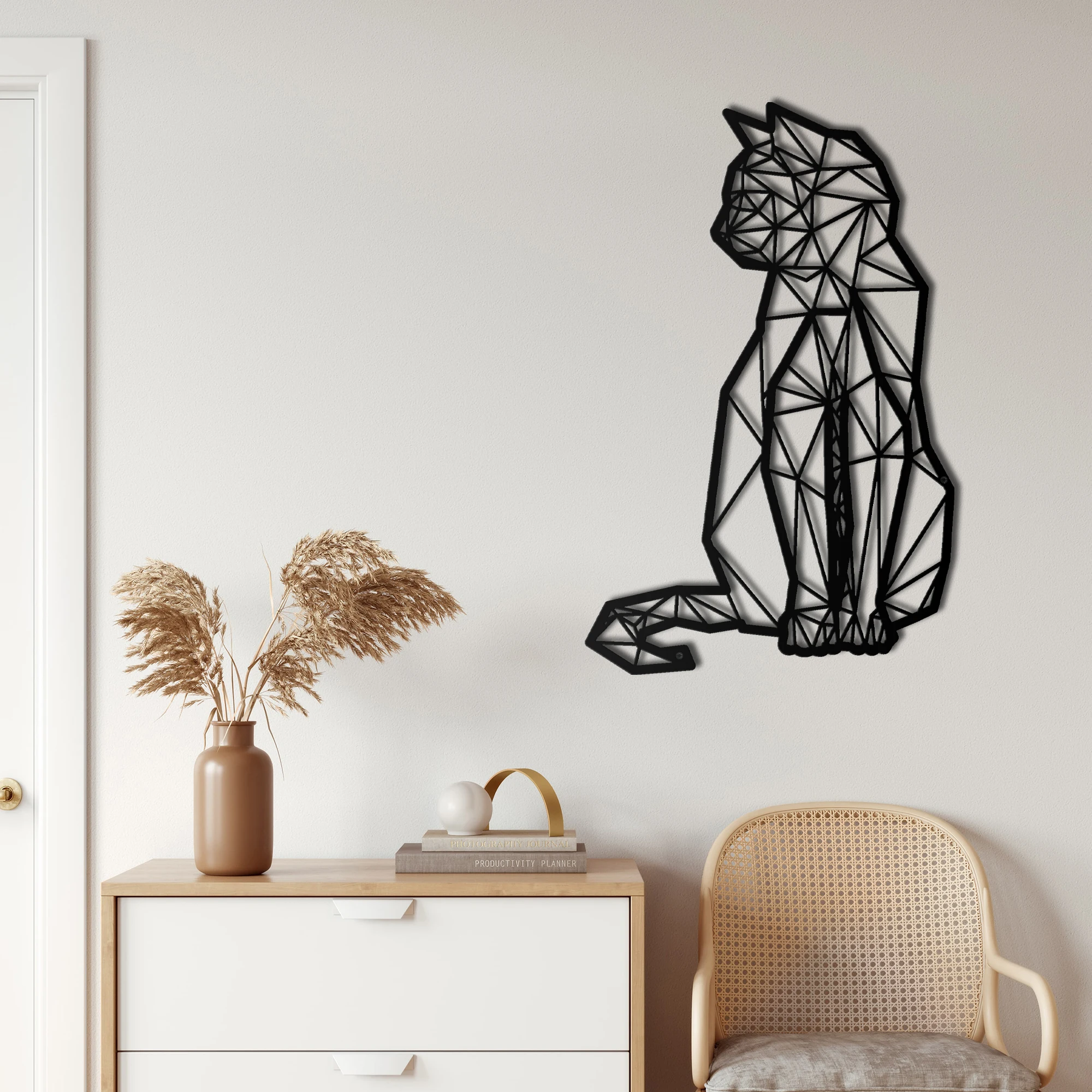Geometric Cat Wall Art, Metal Wall Decor, Metal Wall Hangings, Home Living Room Decoration, Metal Cat Decor, Cat Sign
Geometric Cat Wall Art, Metal Wall Decor, Metal Wall Hangings, Home Living Room Decoration, Metal Cat Decor, Cat Sign