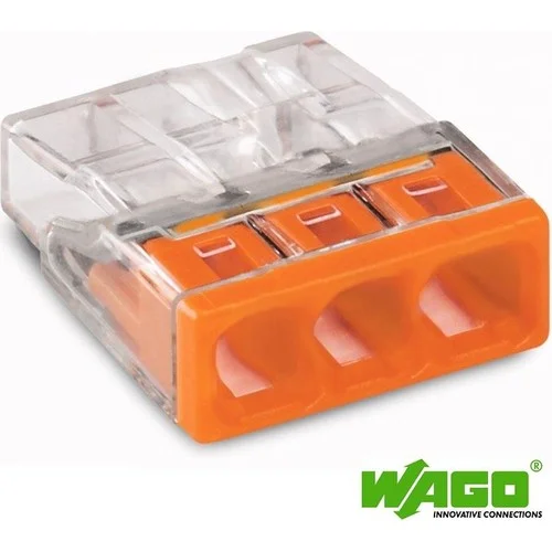 

WAGO 2273-203 Pluggable Terminal Block, 3 Ways, 2.5 mm², Clamp, 24 A, LEVER-NUTS 100pcs Wire Connector