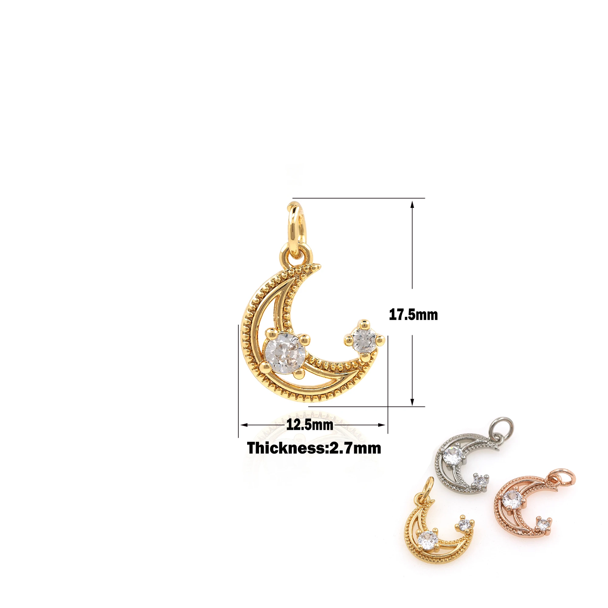 Jewelry Making Supplies Metal Moon Pendant DIY Earrings Necklace Accessories Copper Zircon Celestial Jewelry Charm
Jewelry Making Supplies Metal Moon Pendant DIY Earrings Necklace Accessories Copper Zircon Celestial Jewelry Charm
