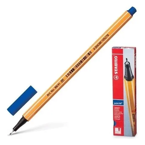 Ручка капиллярная Stabilo Point 88 0.4 мм чернила синие 88/41 (10 шт.) |