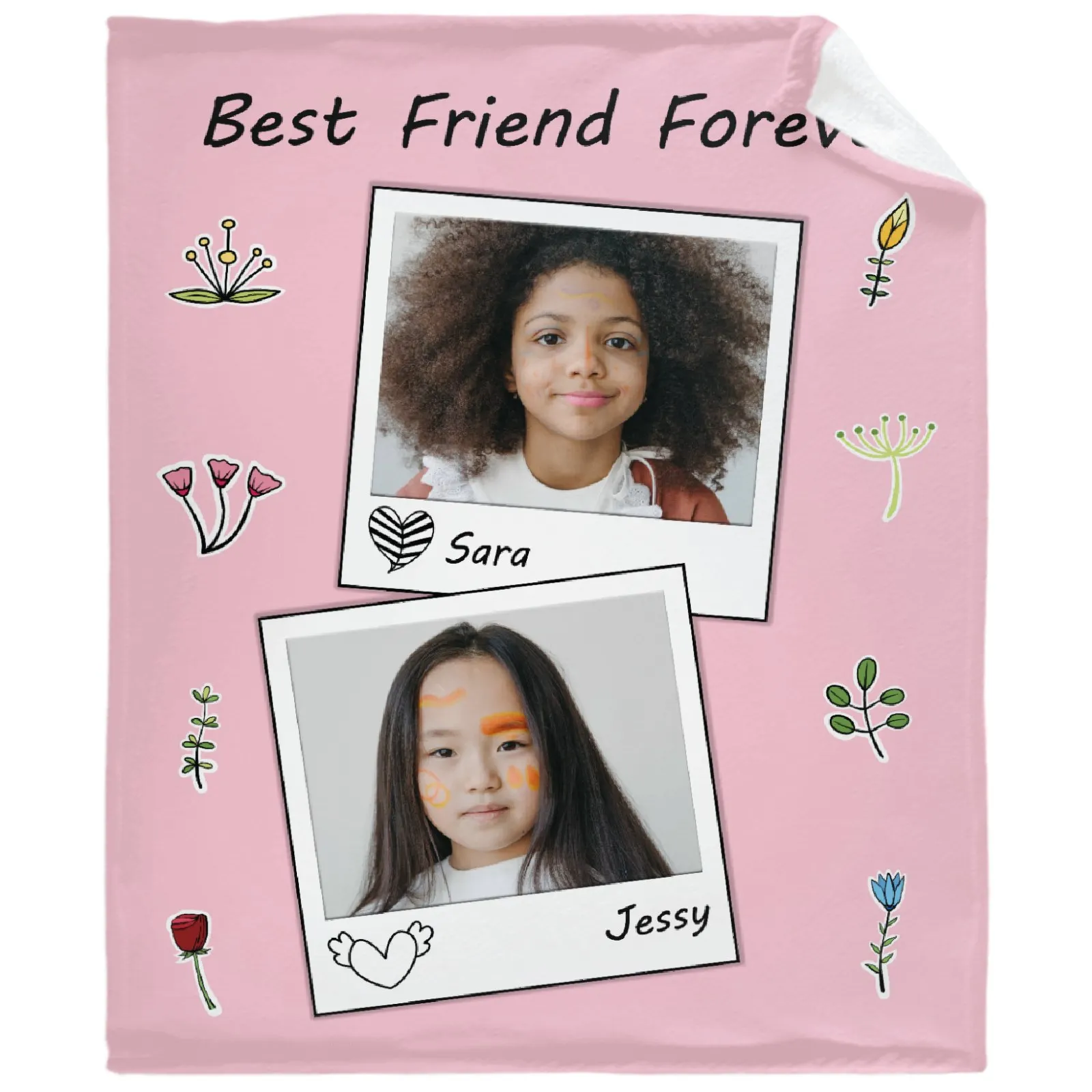 Custom Blanket with 2 Photos Best Friend Ever Cute Personalized Picture Throw Blanket with Name Gift for Friends Girls Boys
Custom Blanket with 2 Photos Best Friend Ever Cute Personalized Picture Throw Blanket with Name Gift for Friends Girls Boys