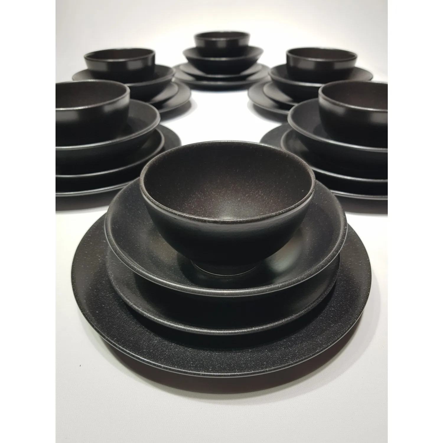 Granite Textured Matte Black 24 Pieces 6 Person Dinner Plates Serving Dishes Platter
Granite Textured Matte Black 24 Pieces 6 Person Dinner Plates Serving Dishes Platter