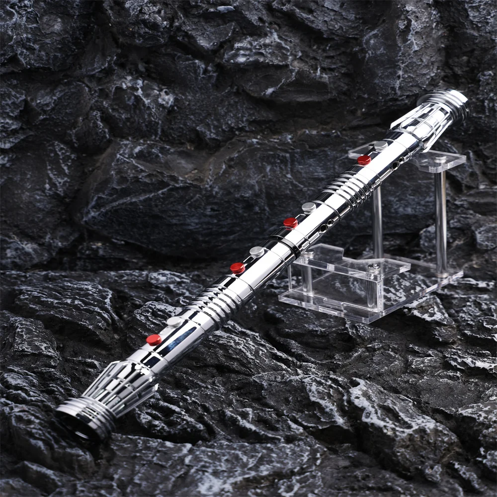 X-TREXSABER Darth Maul Double Lightsaber 2pcs Handle+Blade Metal Hilt Heavy Dueling 1 Inch Blade Light Smoth Swing LightSABER
X-TREXSABER Darth Maul Double Lightsaber 2pcs Handle+Blade Metal Hilt Heavy Dueling 1 Inch Blade Light Smoth Swing LightSABER