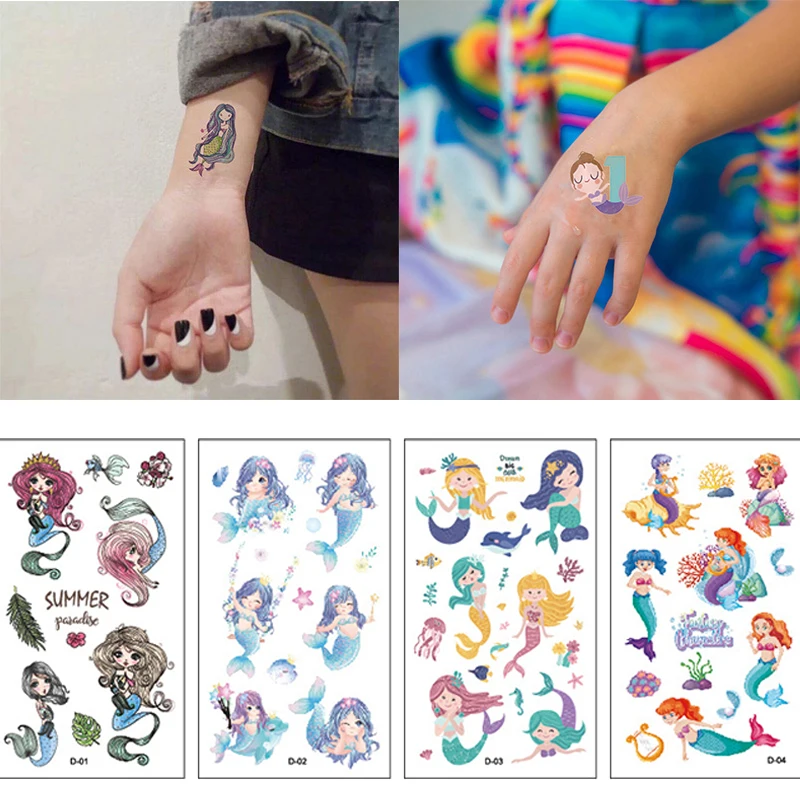 10Pcs Mermaid Party Temporary Tattoo Stickers Waterproof Sticker Little Mermaid Theme Under The Sea Birthday Baby Shower Decor
10Pcs Mermaid Party Temporary Tattoo Stickers Waterproof Sticker Little Mermaid Theme Under The Sea Birthday Baby Shower Decor
