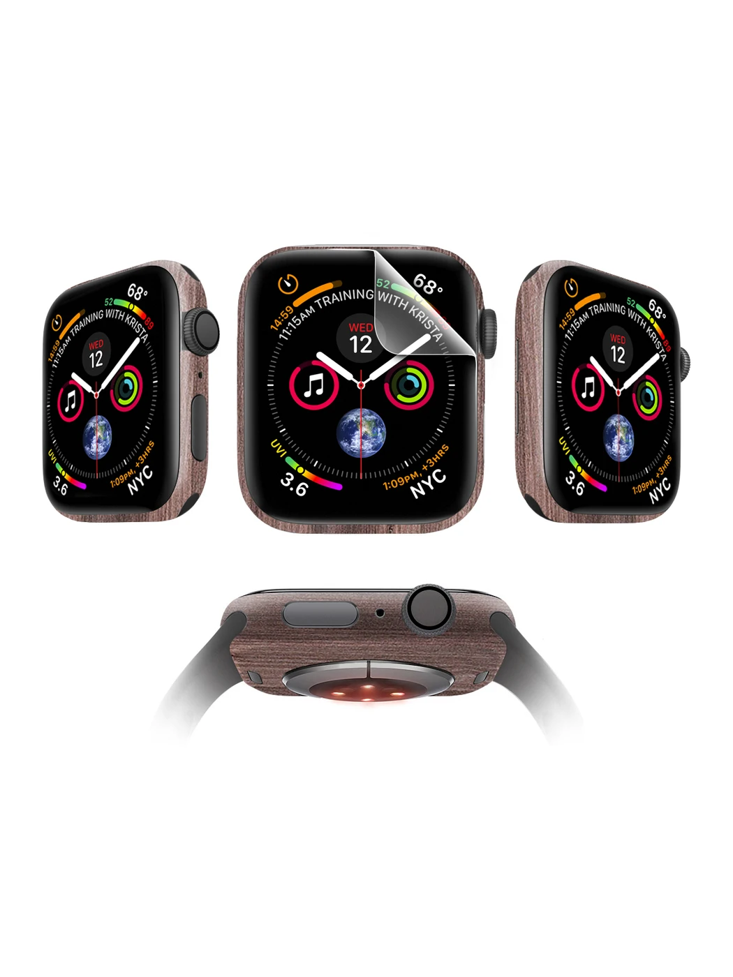 Комплект защитных пленок MOCOLL Apple Watch 38mm для дисплея Матовая (2шт) и корпуса Дерево