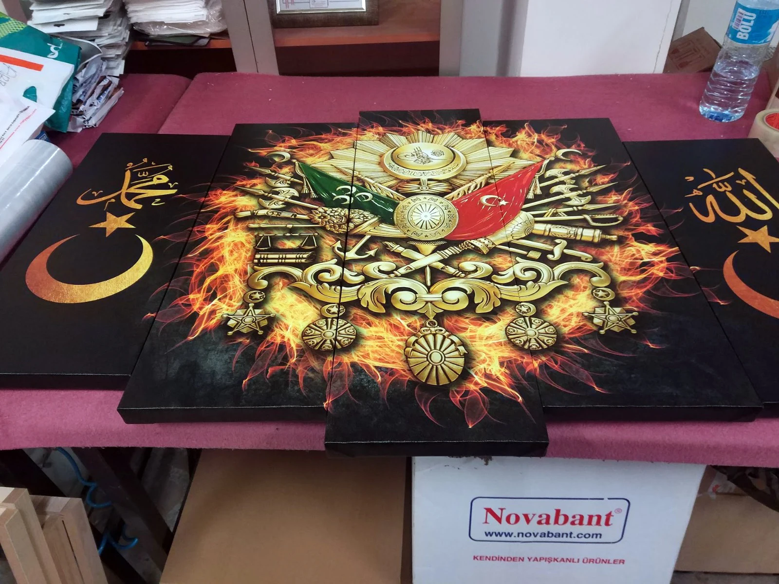 Tlv2 Fire in Ottoman coat of arms Osmanl Arma Osmanl Armasi Canvas Painting Canvas Arts Allah Muhammed Calligraphy (80x125cm)
Tlv2 Fire in Ottoman coat of arms Osmanl Arma Osmanl Armasi Canvas Painting Canvas Arts Allah Muhammed Calligraphy (80x125cm)