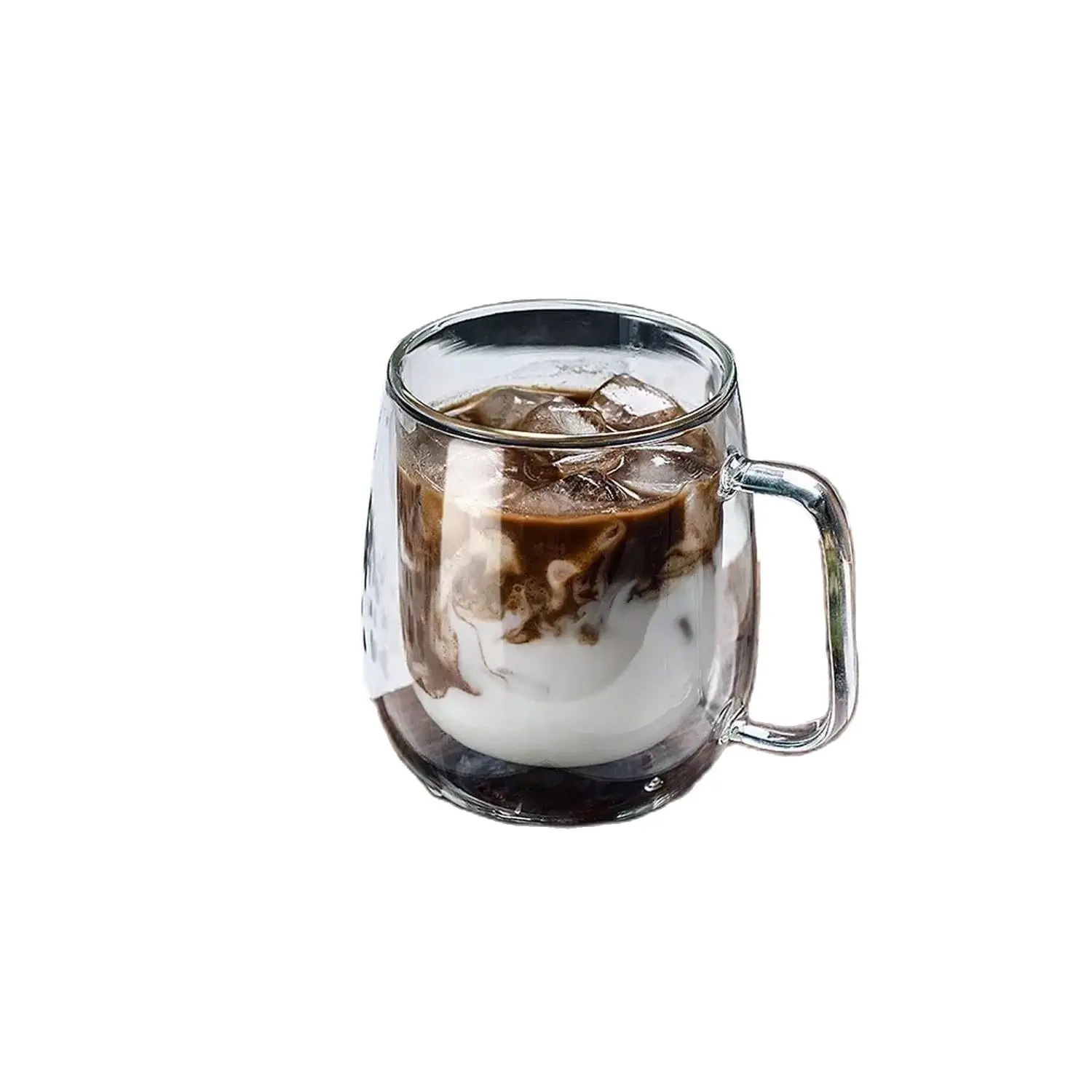

1 pcs Heat Resistant Double Wall Glass Cup 300Ml Beer Coffee Water Cups Transparent Cup Beverage Cup Set with handle
