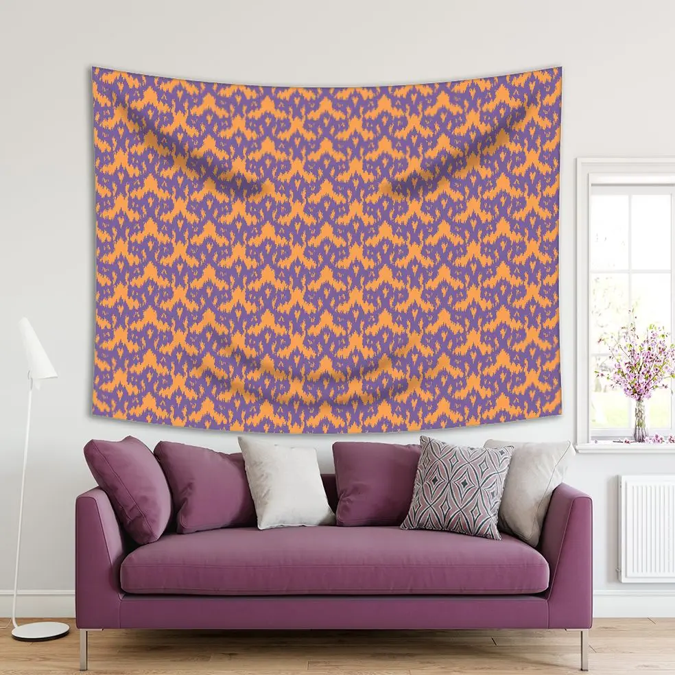Tapestry Ikat Tribal Style Pattern in Light Brown Purple Diamond Shapes Boho Theme Art Print
Tapestry Ikat Tribal Style Pattern in Light Brown Purple Diamond Shapes Boho Theme Art Print