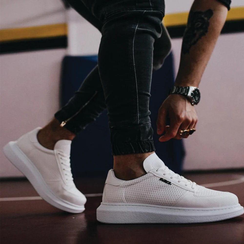 Knack Yüksek Taban Günlük Ayakkabı 042 Beyaz Şık Tasarım Shoes Men's Sports New Model Casual Stylish