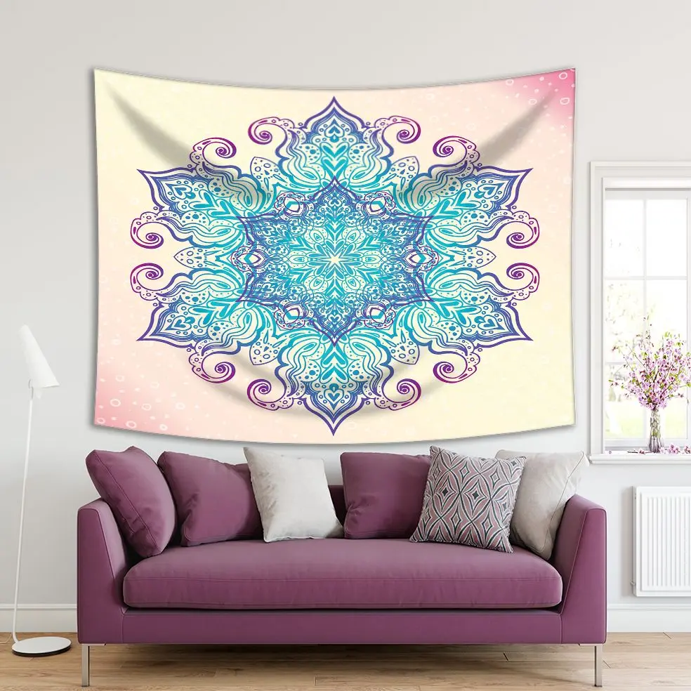 Tapestry Mandala Floral Vintage Round Amulet Tribal Boho Style Artwork Pink Purple Blue Colors Printed
Tapestry Mandala Floral Vintage Round Amulet Tribal Boho Style Artwork Pink Purple Blue Colors Printed