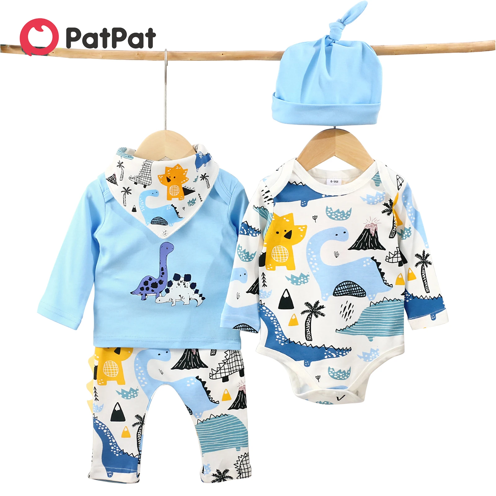 PatPat 100% Cotton 5pcs Baby All Over Cartoon Dinosaur Print Blue Long-sleeve Set
PatPat 100% Cotton 5pcs Baby All Over Cartoon Dinosaur Print Blue Long-sleeve Set