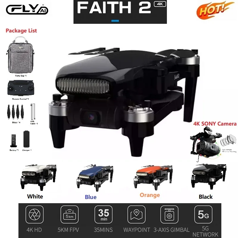 C-FLY Faith 2 Drone 4k Professional GPS 5000m Safeguard Quadcopter with 3Axis Gimbal Camera 35min Flight Time Foldable Original
C-FLY Faith 2 Drone 4k Professional GPS 5000m Safeguard Quadcopter with 3Axis Gimbal Camera 35min Flight Time Foldable Original