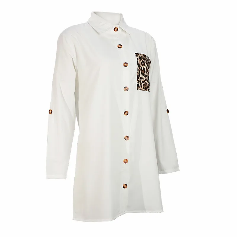 Casual Leopard Pocket Long Women Tops Shirts Spring Autumn Fashion Long Sleeve Turn Down Collar Loose Shirts V-neck OL Blouse
Casual Leopard Pocket Long Women Tops Shirts Spring Autumn Fashion Long Sleeve Turn Down Collar Loose Shirts V-neck OL Blouse