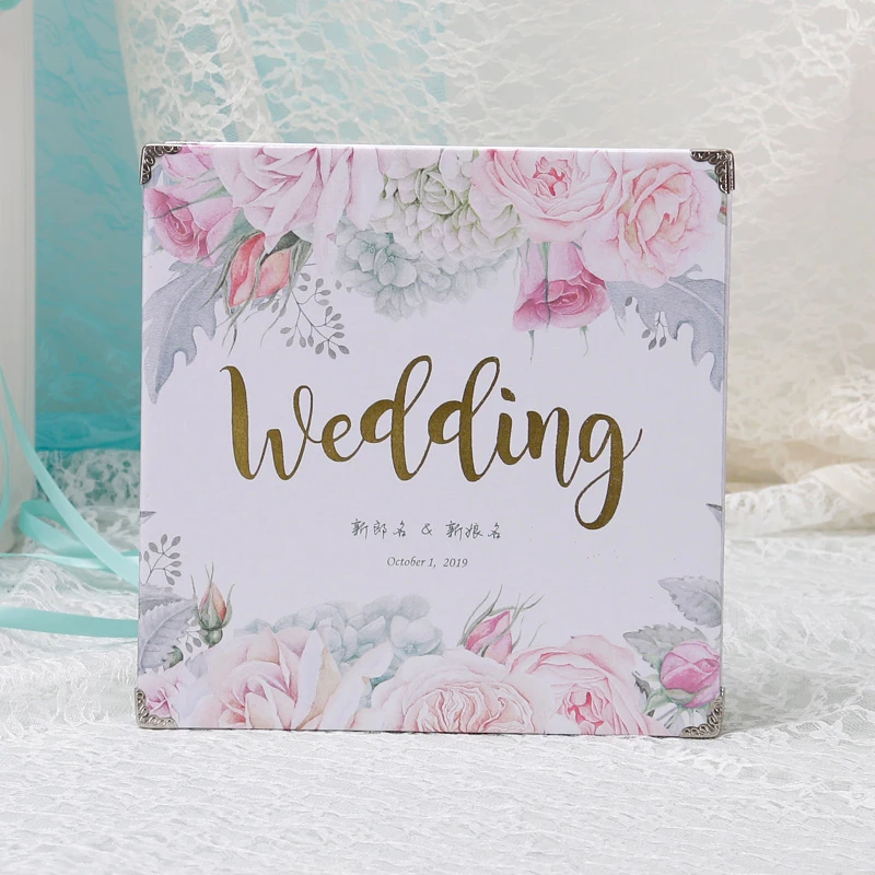 Альтернативная книга с изображением цветов для гостей свадьбы