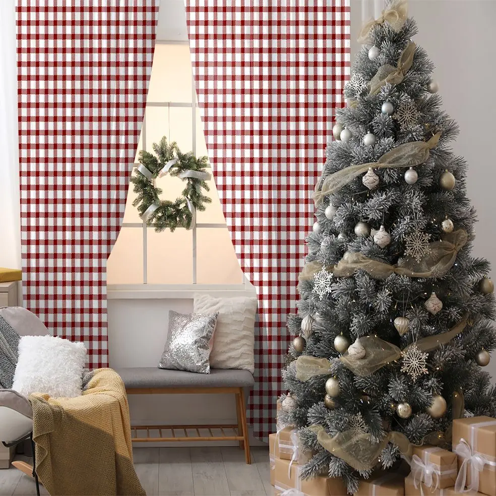 Curtain Check Plaid Pattern Traditional Fabric Design Country Style Decor Artwork Printed Red White
Curtain Check Plaid Pattern Traditional Fabric Design Country Style Decor Artwork Printed Red White