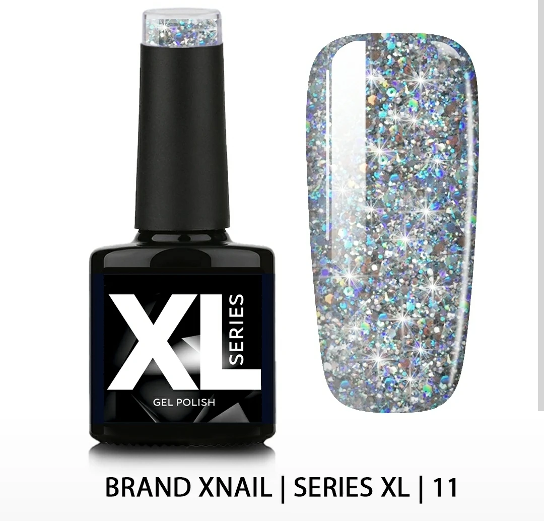 XNAIL ГЕЛЬ-ЛАК SERIES XL — С БЛЕСТКАМИ №11 10МЛ | Красота и здоровье