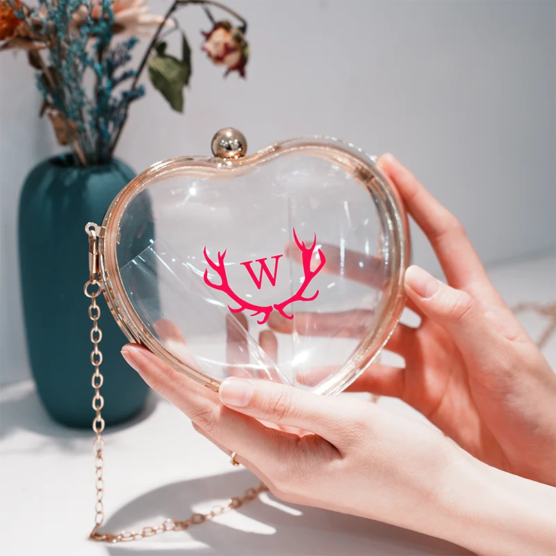 Acrylic Clutch Chain Messenger Bag Personalized Famous Initials Heart Shape Transparent Acrylic Temperament Wedding Banquet
Acrylic Clutch Chain Messenger Bag Personalized Famous Initials Heart Shape Transparent Acrylic Temperament Wedding Banquet