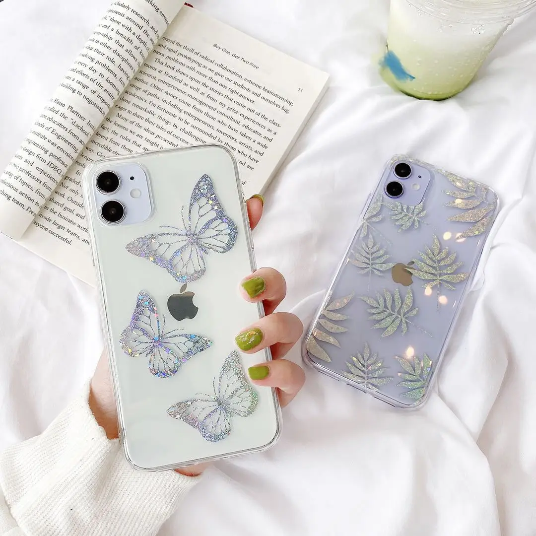 Glitter Leaves Phone Case For iPhone 11 12 Pro SE 2020 X XR XS Max 8 7 Plus Butterfly Transparent Star Soft IMD Cover Coque
Glitter Leaves Phone Case For iPhone 11 12 Pro SE 2020 X XR XS Max 8 7 Plus Butterfly Transparent Star Soft IMD Cover Coque