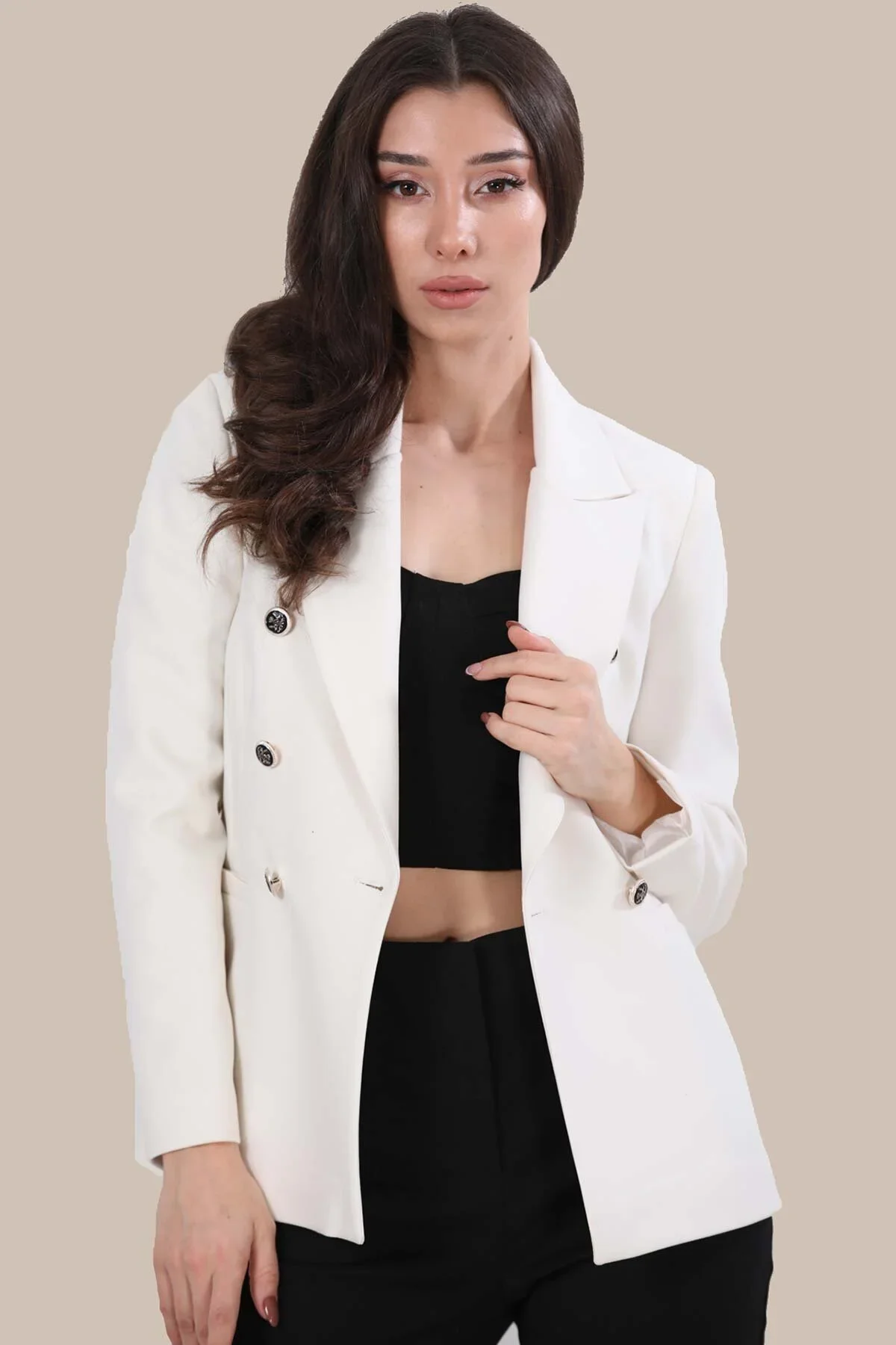 WOMEN'S BLAZER JACKET Beige Office Lady elegant Slim Blazer 2022 autumn Collar long Sleeve button Cardigan Jacket women's Fashio
WOMEN'S BLAZER JACKET Beige Office Lady elegant Slim Blazer 2022 autumn Collar long Sleeve button Cardigan Jacket women's Fashio