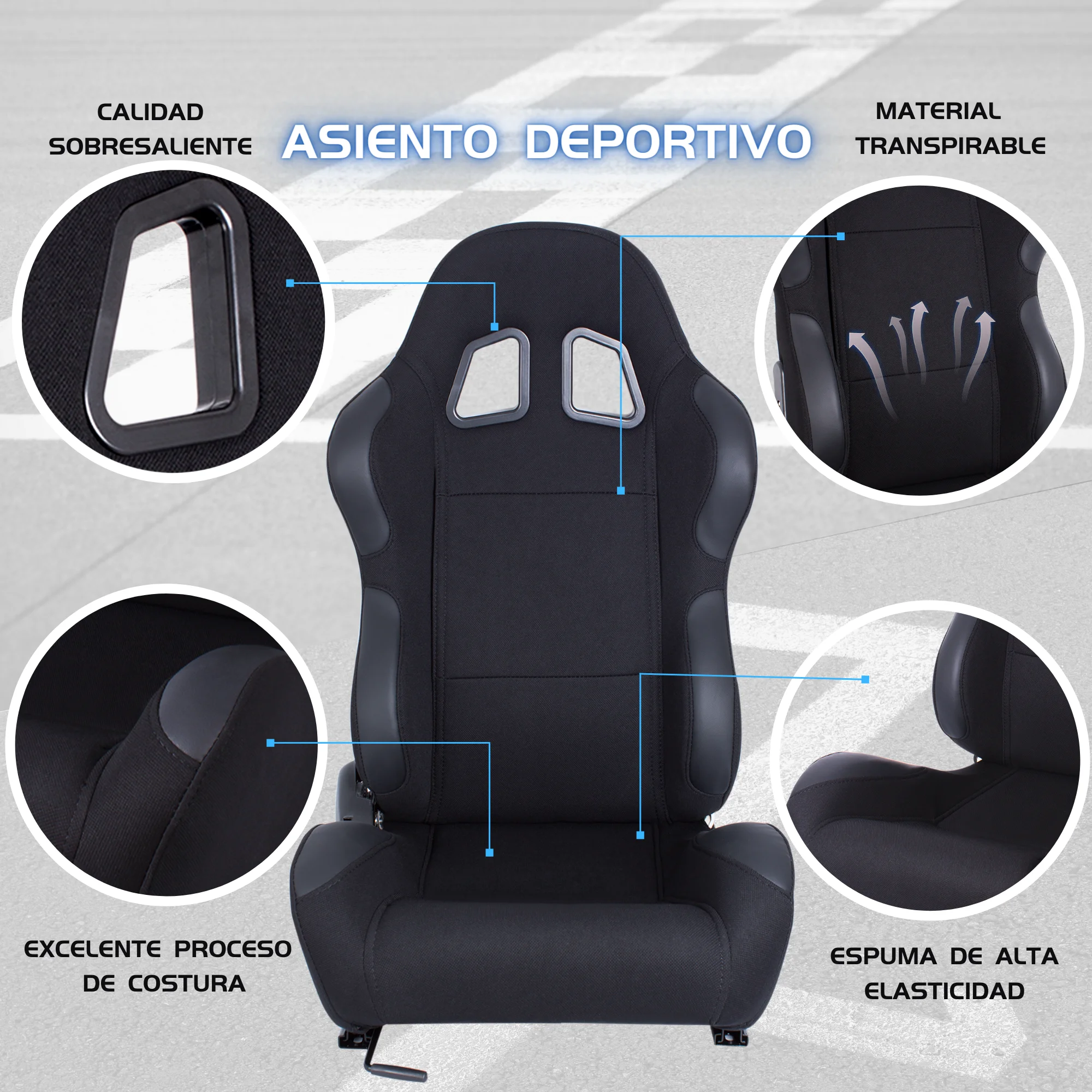 Спортивный автомобиль MODAUTO up seat Semibaquet регулируемый с риелесом в комплекте
