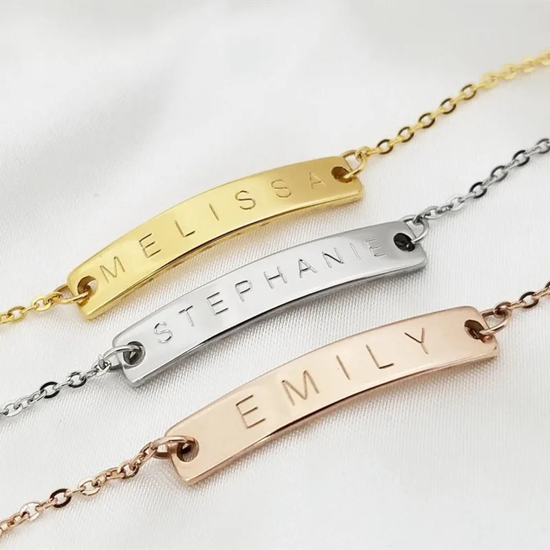 Custom Id Tag Bar Bracelet Cuban Link Chain Brazalets Engravable Name Stainless Steel Bracelet Men Women Couple Bangle Jewels
Custom Id Tag Bar Bracelet Cuban Link Chain Brazalets Engravable Name Stainless Steel Bracelet Men Women Couple Bangle Jewels