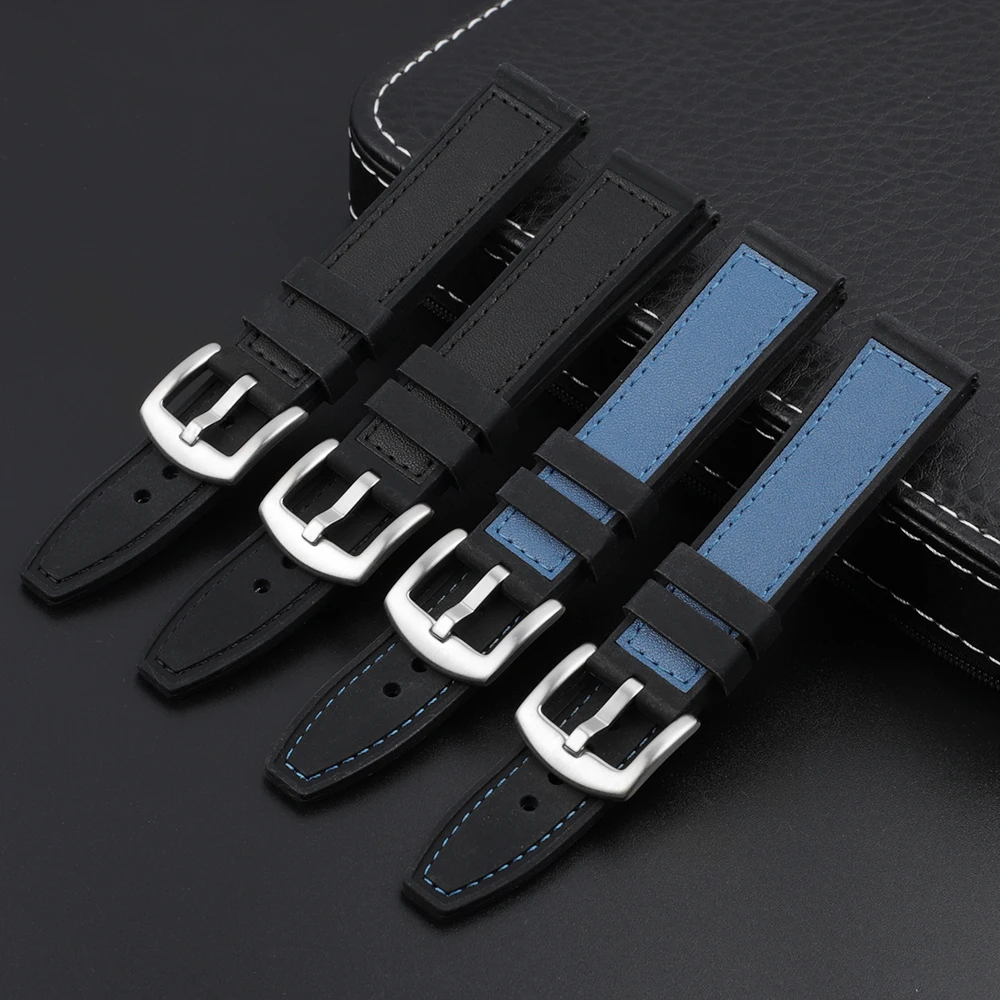 Onthelevel Silicone&Leather Watch Band 20mm 22mm Rubber Watch Strap Black Blue Color Watchproof Watchband
Onthelevel Silicone&Leather Watch Band 20mm 22mm Rubber Watch Strap Black Blue Color Watchproof Watchband