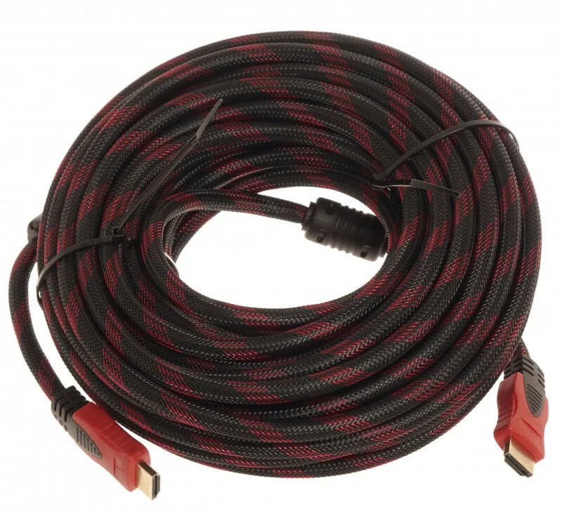Кабель HDMI 1.4v 20 0 метров (в оплетке) поддержка 4K 144Гц для ПК монитора ТВ|Кабели HDMI| |