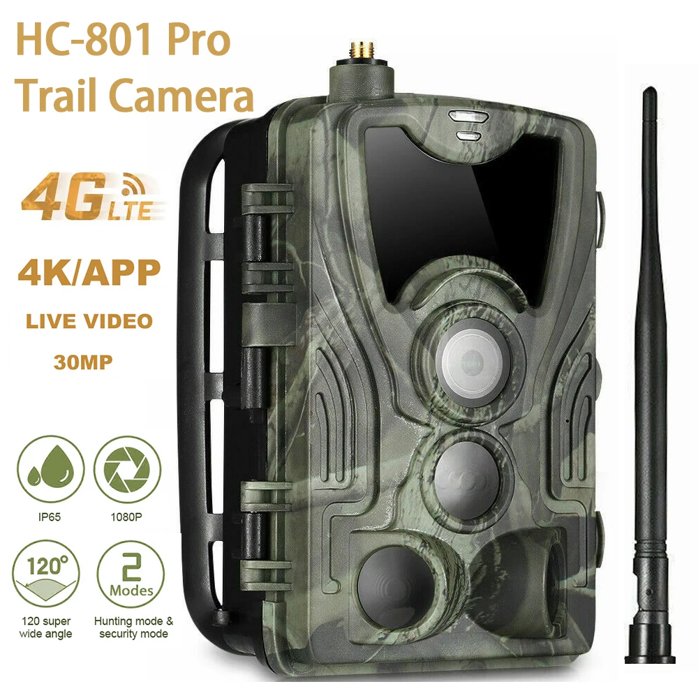 HC-801Pro 4K Live Video APP Trail Camera 4G Cellular 30MP Wireless Wildlife Hunting Cameras Night Vision Surveillance Photo Trap
HC-801Pro 4K Live Video APP Trail Camera 4G Cellular 30MP Wireless Wildlife Hunting Cameras Night Vision Surveillance Photo Trap