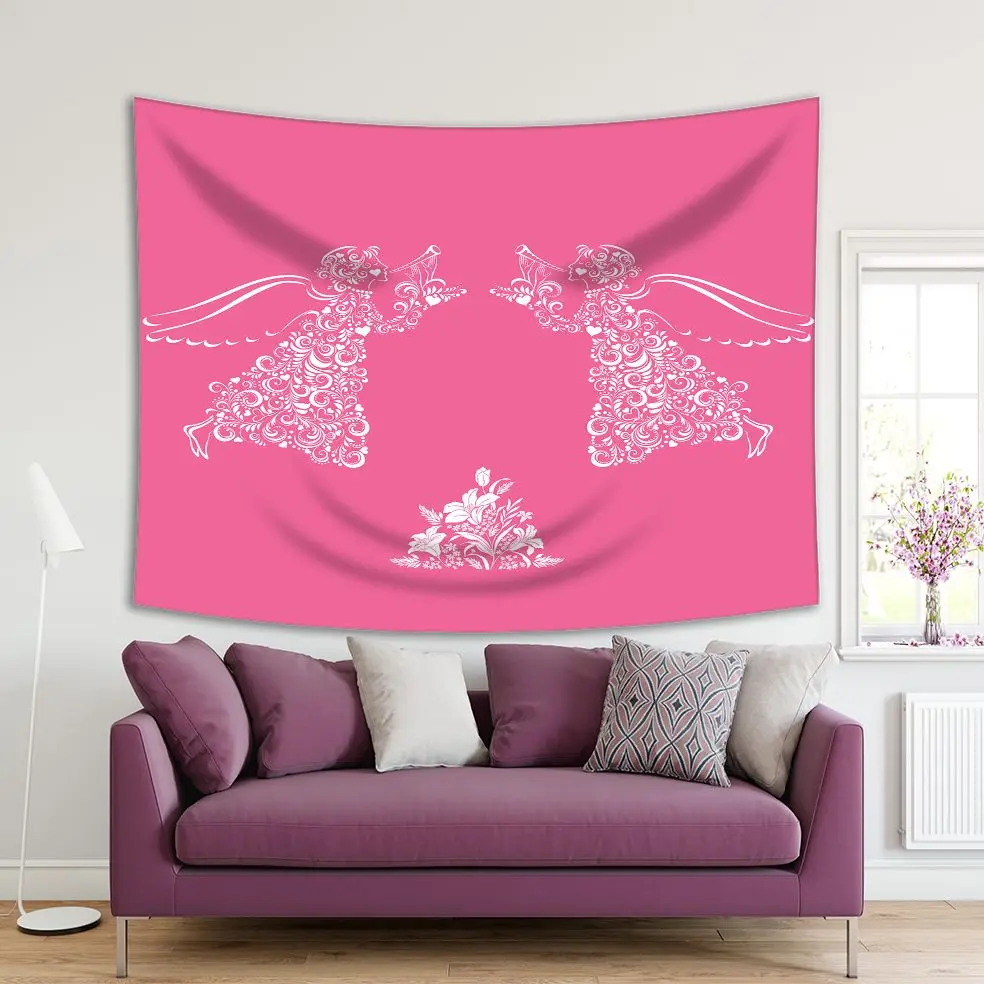 Tapestry Fairy Girls with Wings and Floral Dresses Flowers Bouquet Annunciation White and Pink Artwork Print
Tapestry Fairy Girls with Wings and Floral Dresses Flowers Bouquet Annunciation White and Pink Artwork Print