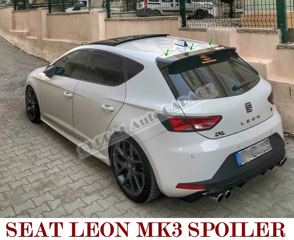 

For Seat Leon Mk3 2012-2020 Spoiler Auto Accessory Universal Spoilers Car For Car Styling Diffüser Flaps Splitter Black