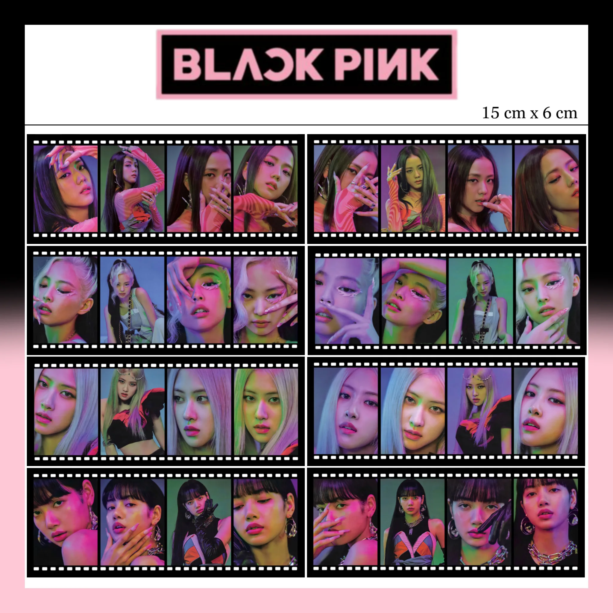 8 шт/комплект KPOP BLACKPINK JENNIE ROSÉ JISOO LISA фильм карты закладка для коллекции |