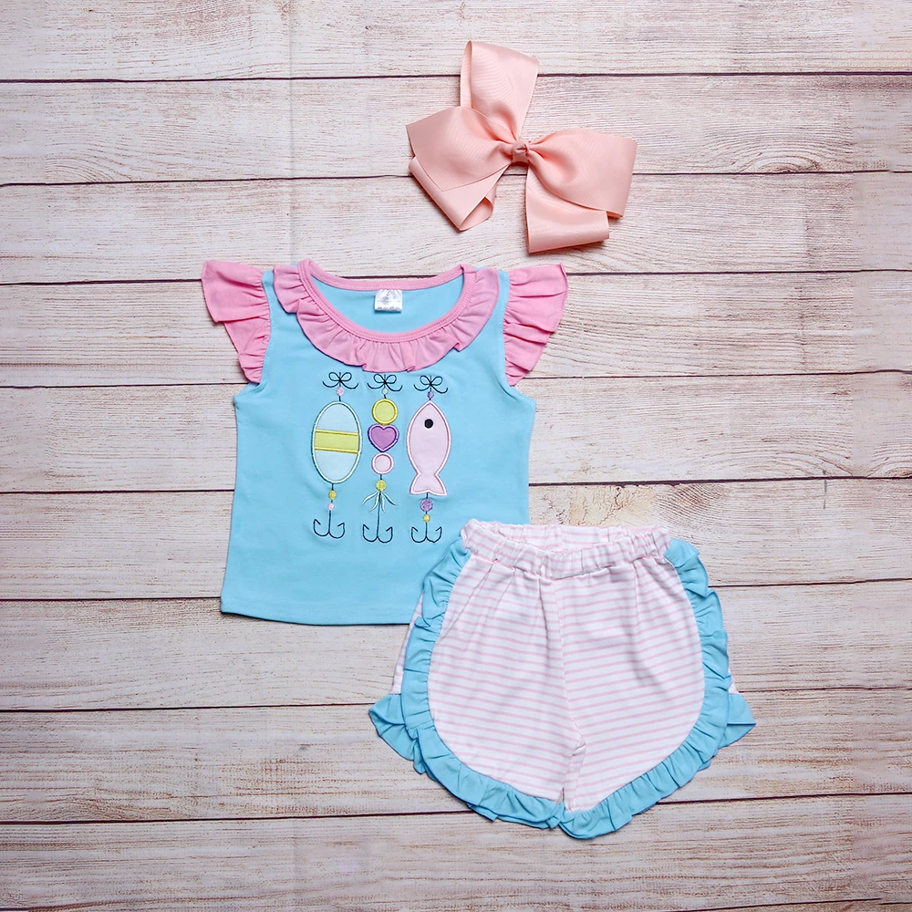 Summer Girls Clothes Blue Sleeveless Pink Lace Small Flying Sleeves Top And Shorts Pink Stripes Toddler Girl Outfits
Summer Girls Clothes Blue Sleeveless Pink Lace Small Flying Sleeves Top And Shorts Pink Stripes Toddler Girl Outfits