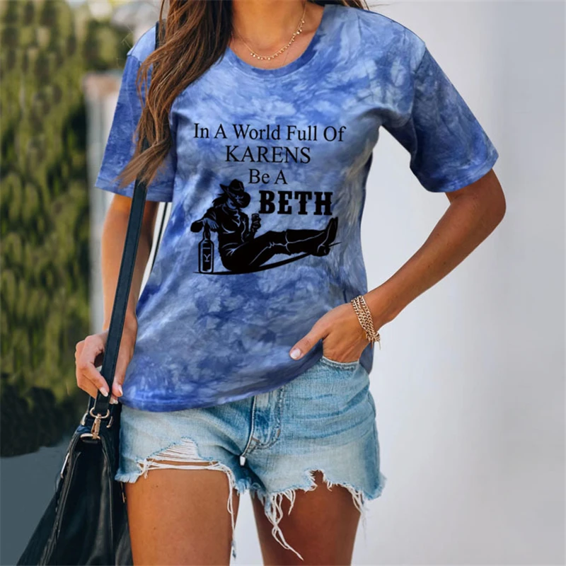 2022 New Women's Short Sleeve T-Shirts Casual Tie Dye Tie Flower Women's in a world full of karens be a bet printed top
2022 New Women's Short Sleeve T-Shirts Casual Tie Dye Tie Flower Women's in a world full of karens be a bet printed top