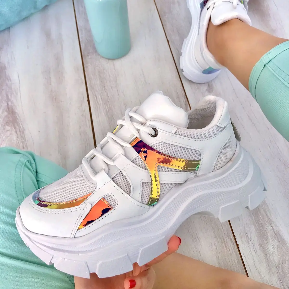 Aryanna White Women Sneaker Casual Breathable Comfortable Platform Sport Shoes Fashion Design Elegant Running Walking Lace Up Ladies Shoe Sneakers
Aryanna White Women Sneaker Casual Breathable Comfortable Platform Sport Shoes Fashion Design Elegant Running Walking Lace Up Ladies Shoe Sneakers