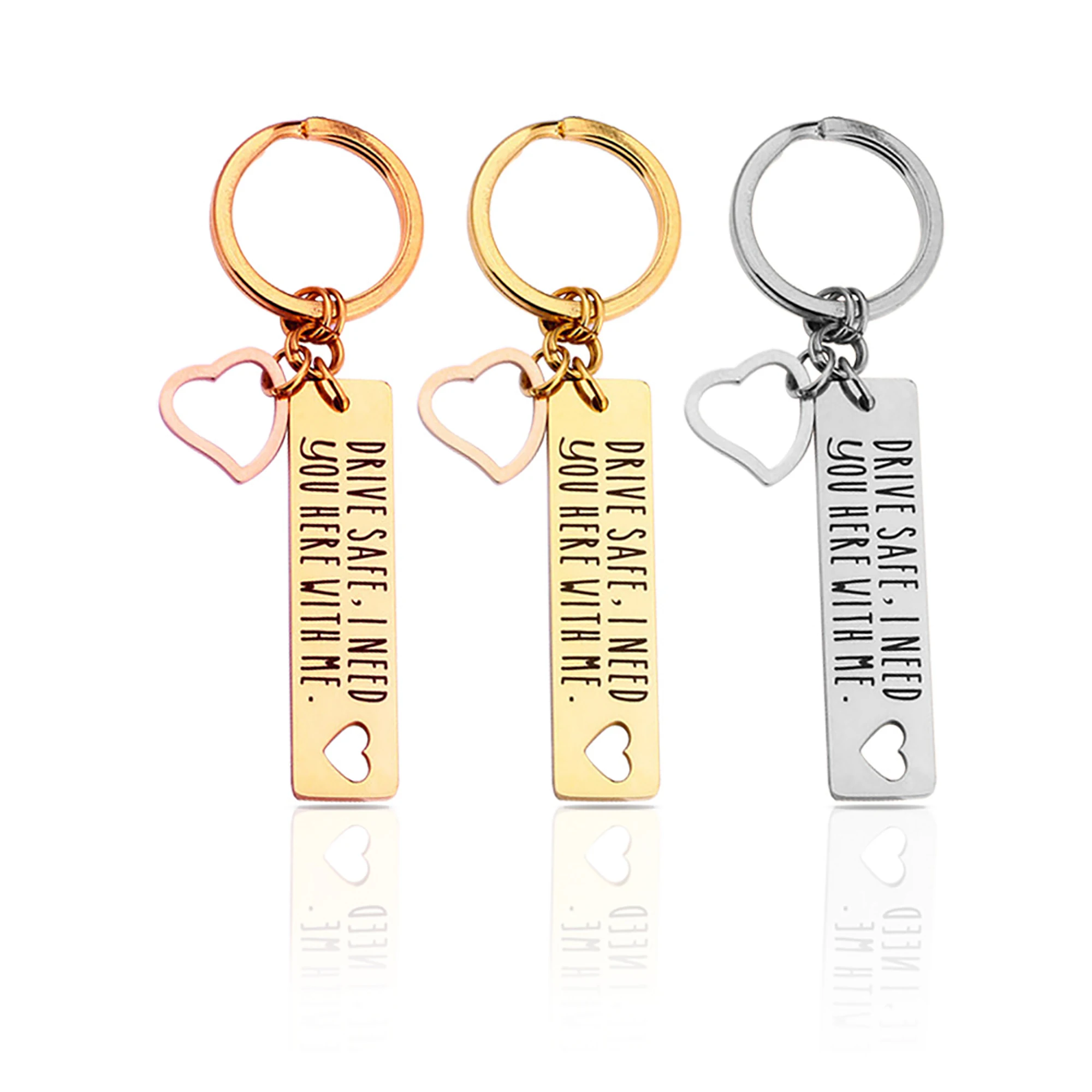 

Stainless Steel Personalised Drive Safe Keychain I Need You Here With Me New Driver Gift for Boyfriend Father Husband Key Ring