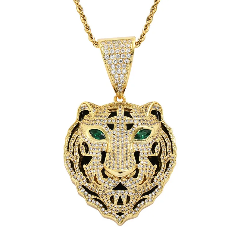 Hip Hop Iced Out Zircon Zodiac Animal Tiger Pendant Necklace Gold Silver Plated Mens Bling Jewelry Gift
Hip Hop Iced Out Zircon Zodiac Animal Tiger Pendant Necklace Gold Silver Plated Mens Bling Jewelry Gift