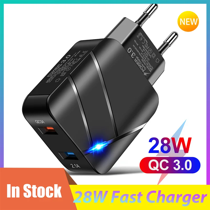 28W 2 USB Charger Fast Charge QC 3.0 Dual Port Quick Charging For Samsung Xiaomi Redmi Tablet Smart Phone LED Lighting Adapter
28W 2 USB Charger Fast Charge QC 3.0 Dual Port Quick Charging For Samsung Xiaomi Redmi Tablet Smart Phone LED Lighting Adapter