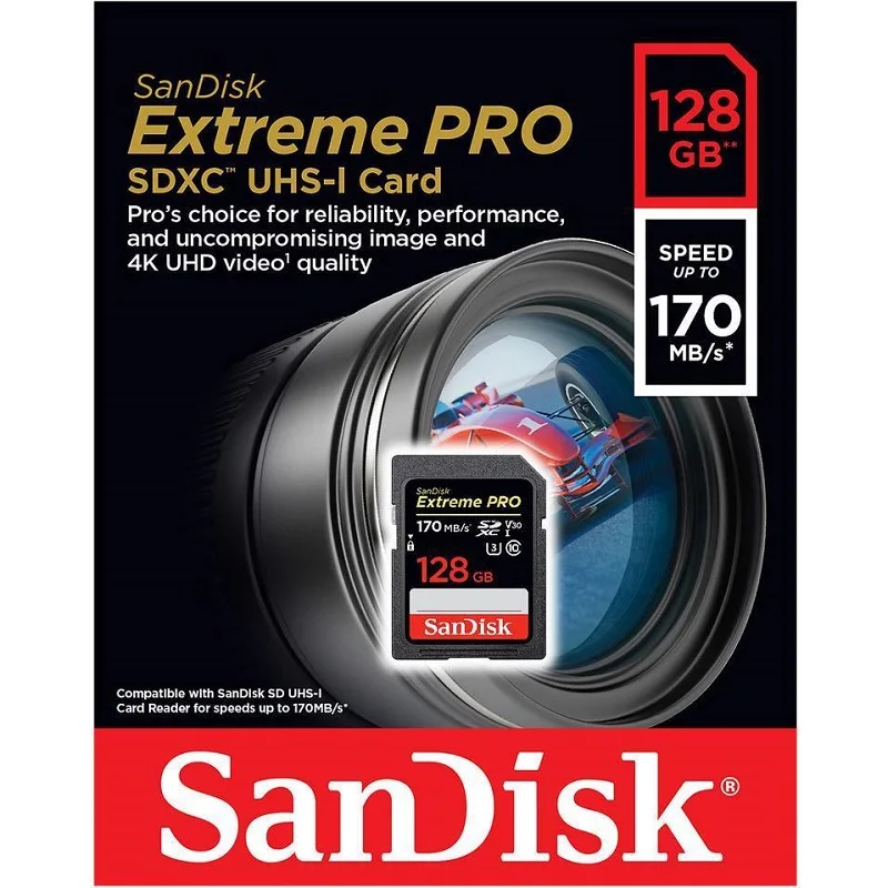 Оригинальный слот для карт памяти Extreme Pro SDHC/SDXC SD Card 64 Гб 128 оперативной 32