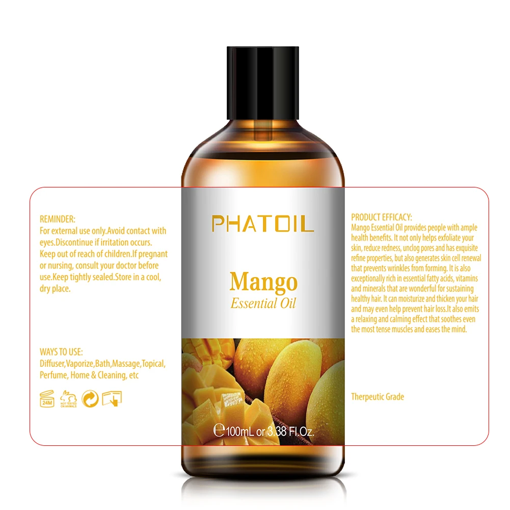 100ML Mango Fragrance Essential Oil Diffuser Apple Banana Grape Cherry Watermelon Lemon Coconut Aroma for Soap Candle Making - купить по