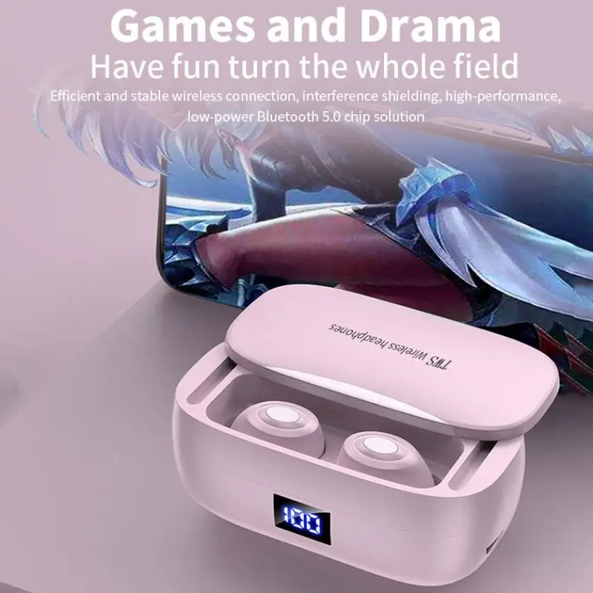 TWS Wireless Headphone Stereo Bluetooth 5.1 Earphone Large Capacity LED Display Waterproof Sport Headset Earbud With Microphone
TWS Wireless Headphone Stereo Bluetooth 5.1 Earphone Large Capacity LED Display Waterproof Sport Headset Earbud With Microphone