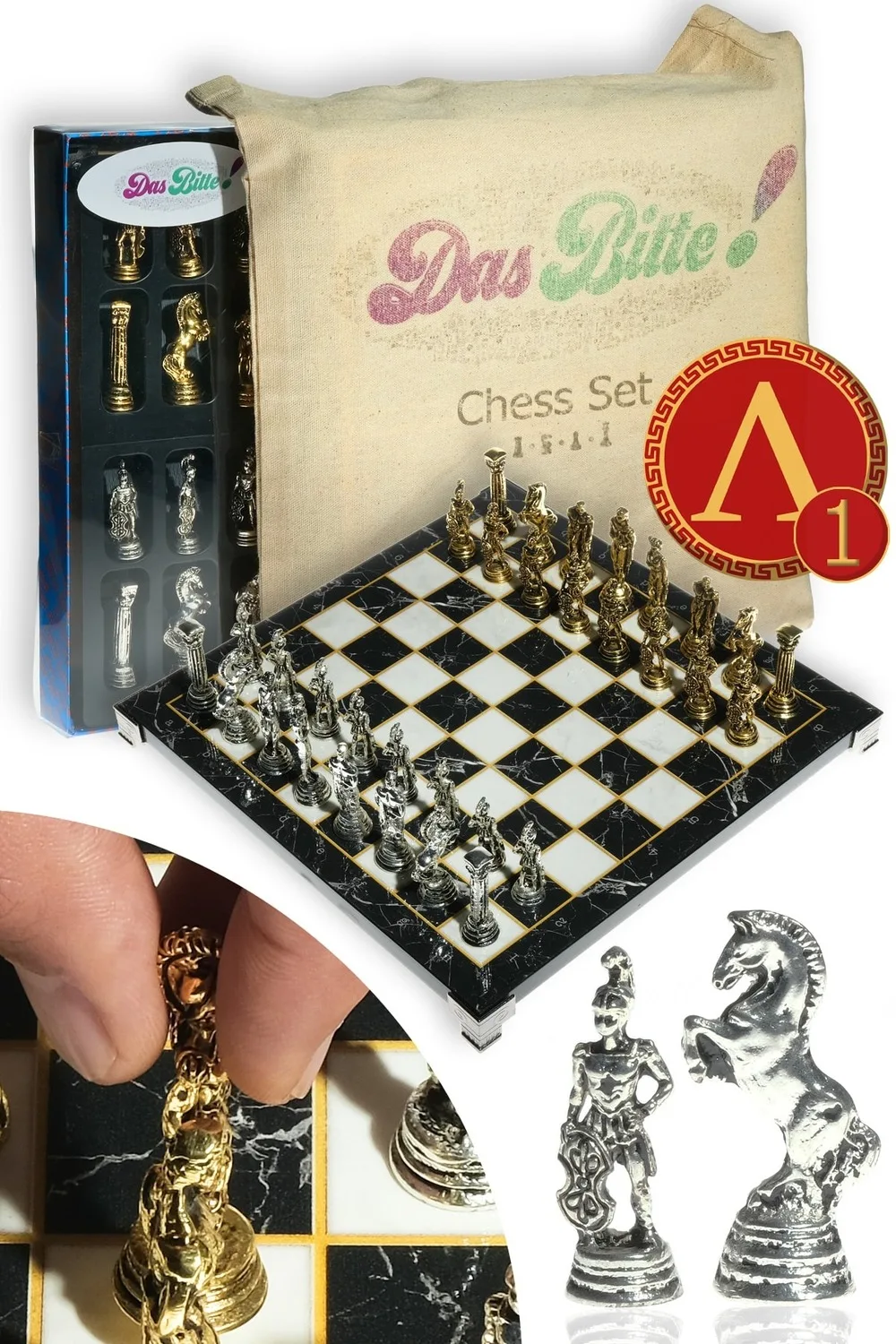 Sparta Aspis Figured (27cm X 27cm) Chrome Casting Marble Plated Chess Set High Grade Professional Set Quality
Sparta Aspis Figured (27cm X 27cm) Chrome Casting Marble Plated Chess Set High Grade Professional Set Quality