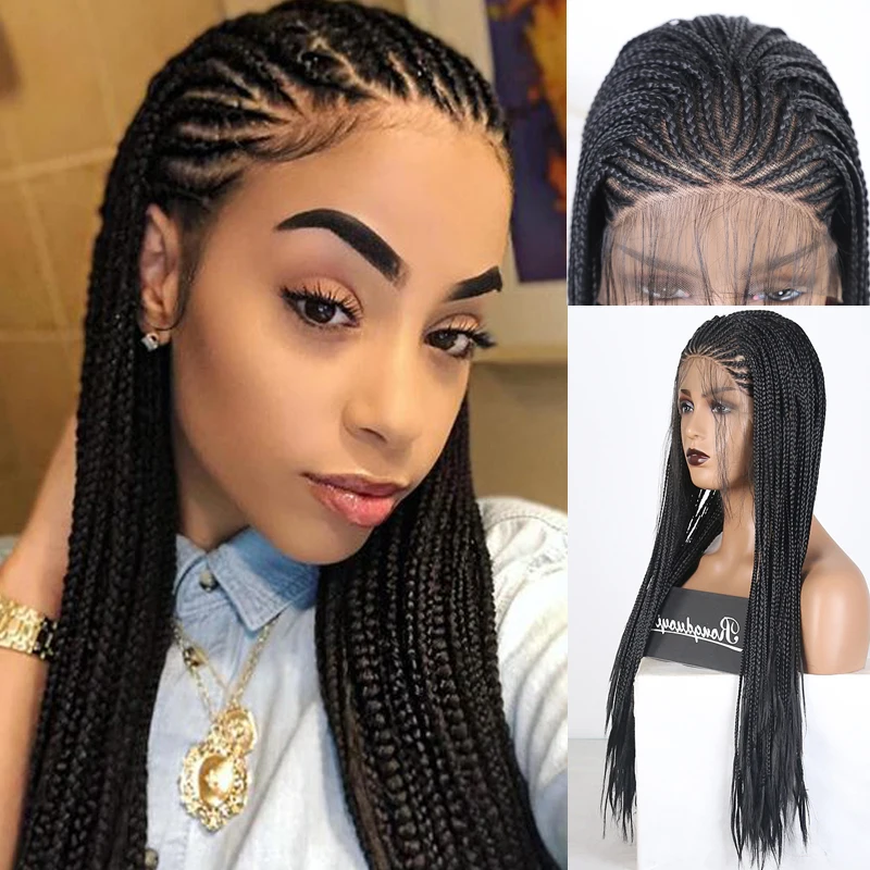 RONGDUOYI Black Hair Cosplay Wigs High Temperature Fiber Synthetic Lace Front Wig Long Braided Box Braids Lace Wigs for Women
RONGDUOYI Black Hair Cosplay Wigs High Temperature Fiber Synthetic Lace Front Wig Long Braided Box Braids Lace Wigs for Women