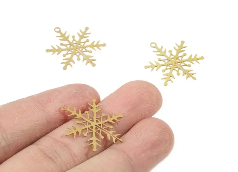 Brass Snowflake Earring Charms - Raw Brass Snowflake Necklace Pendant - 12Pcs/Lot - Jewelry Supplies - 25.2x23.66x0.3mm - JJC315
Brass Snowflake Earring Charms - Raw Brass Snowflake Necklace Pendant - 12Pcs/Lot - Jewelry Supplies - 25.2x23.66x0.3mm - JJC315