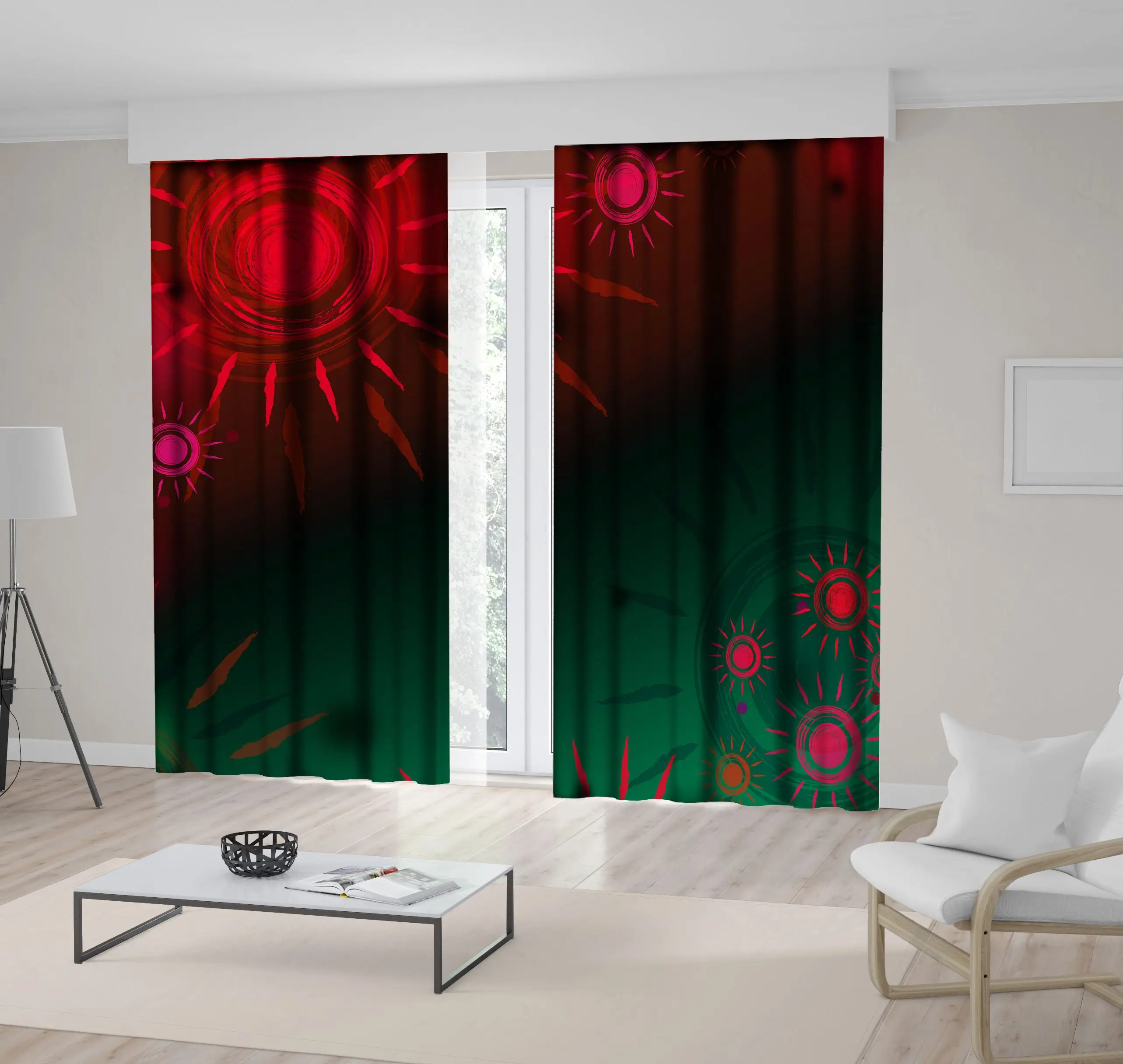 Curtain Sky and Suns over Gradient Tribal Style Old Painting Fun Decorative Artwork Printed Green Red Pink
Curtain Sky and Suns over Gradient Tribal Style Old Painting Fun Decorative Artwork Printed Green Red Pink