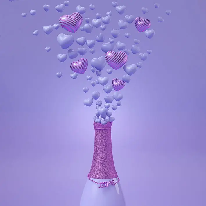 Curtain Love Cerebration Hearts Splashing from Champagne Bottle Decorative Fun Artwork Lilac Purple 
Curtain Love Cerebration Hearts Splashing from Champagne Bottle Decorative Fun Artwork Lilac Purple