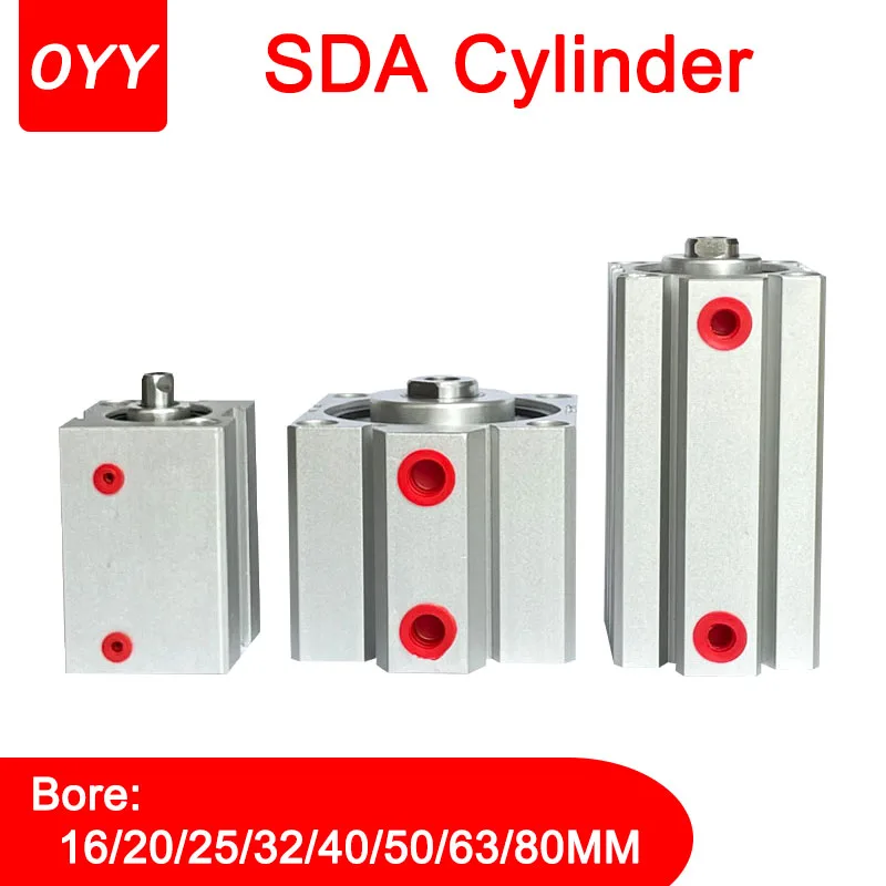 Pneumatic Cylinder SDA 16/20/25/32/40/50/63/180/100 Series Double Acting 5-100Mm Stroke Compact Thin Air Cylinders
Pneumatic Cylinder SDA 16/20/25/32/40/50/63/180/100 Series Double Acting 5-100Mm Stroke Compact Thin Air Cylinders