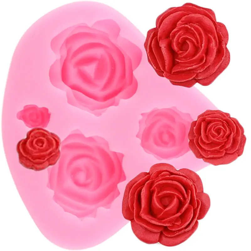 

Роза силиконовые формы в виде цветка инструменты для украшения свадебного торта кекс Топпер помадка форма конфеты Смола глина шоколад форм...