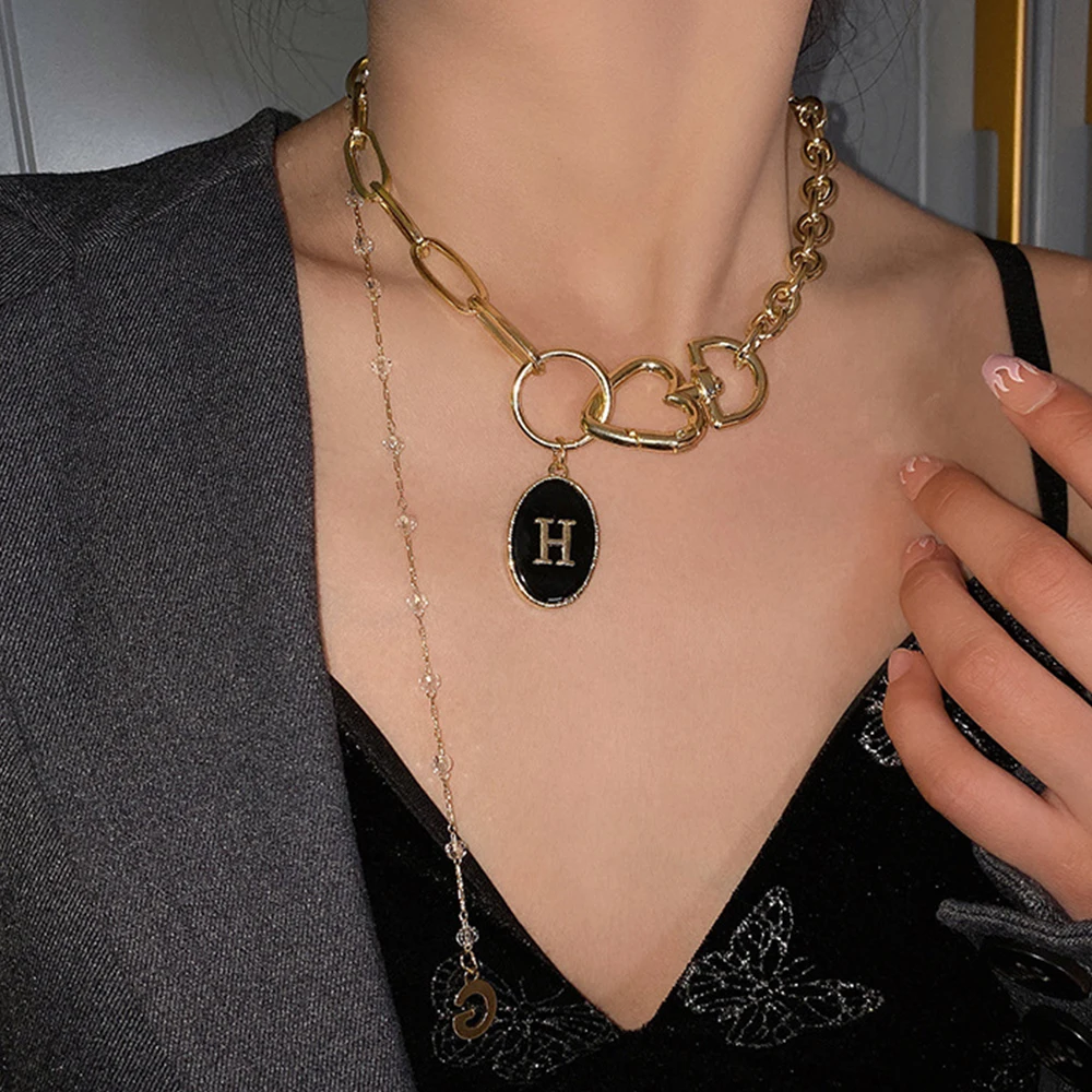 Vintage Crystal Heart Necklace for Women Letter H Pendant Aesthetic Gold Color Link Chain Choker Luxury Quality Jewelry Gifts
Vintage Crystal Heart Necklace for Women Letter H Pendant Aesthetic Gold Color Link Chain Choker Luxury Quality Jewelry Gifts